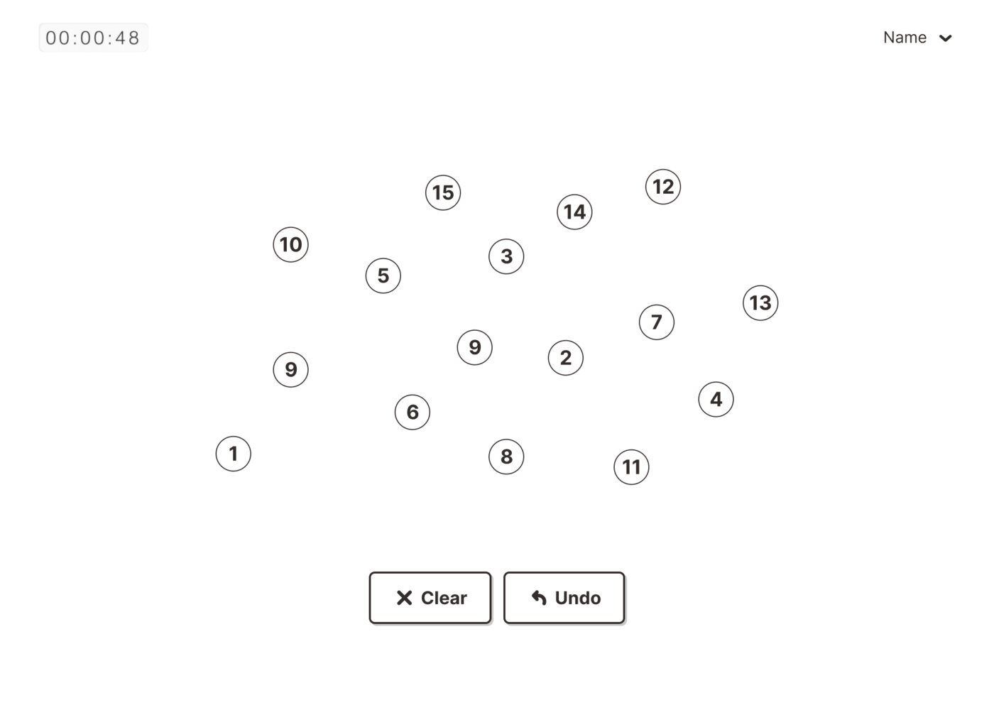 DBFS question screen with clear response and action areas
